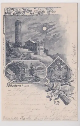 71659 Mondschein AK Fuchsthrum bei Jena 1898