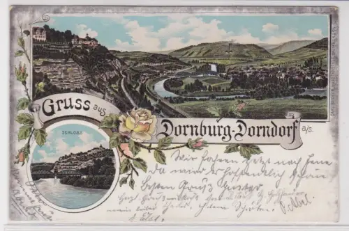 32782 AK Gruss aus Dornburg-Dorndorf - Schloss, Totalansicht, Bahnpost 1902