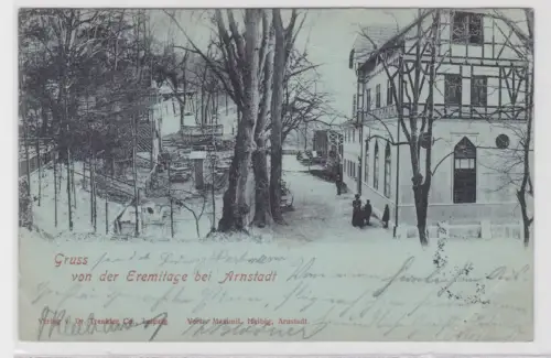 15064 Mondschein AK Gruss von der Eremitage bei Arnstadt 1900