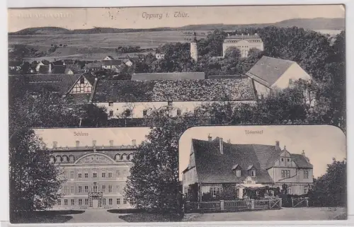 05800 Mehrbild Ak Oppurg in Thüringen Schloss, Türkenhof usw. 1915