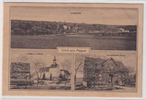 21012 Mehrbild Ak Gruß aus Poppel (Burgenlandkreis) Geschäftshaus usw. um 1930
