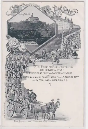 906549 Ak Altenburg Einzug  der Neuvermählten Hoheiten 1898