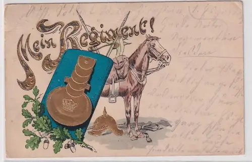 900274 Ak Mein Regiment Dresden Garde-Reiter-Regiment (1. Schweres Regiment)