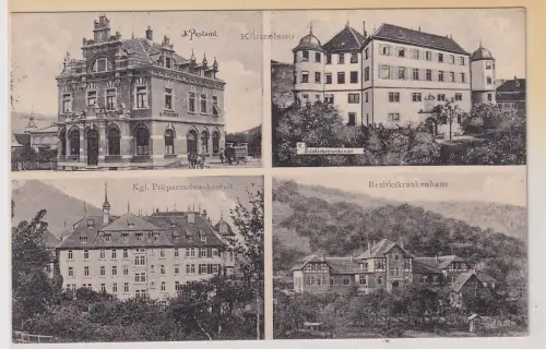 50017 Mehrbild Ak Künzelsau Postamt, Schullehrerseminar usw. 1913