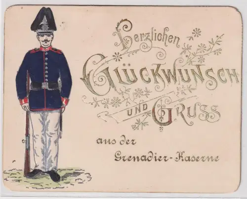 28544 Glückwunsch Karte 1. Königlich Sächsische Leib-Grenadier-Regiment Nr. 100 