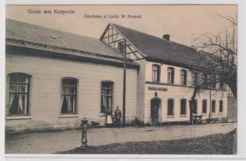 05329 Ak Gruß aus Kospoda Gasthaus zur Linde 1917