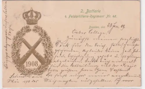 56079 Ak Dresden 2.Batterie 4.Feldartillerie Regiment Nr.48, 1909