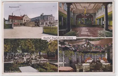 903689 Mehrbild Ak Gasthof Engelsdorf bei Leipzig Aussen- und Innenansicht 1935