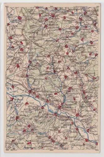 74828 Landkarten Ak Wona-Karte 1005 Ausgabe A Königsberg (Bayern) um 1930