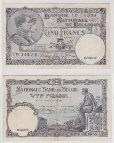 5 Franc Banknote Belgien 25.3.1938 (144796)