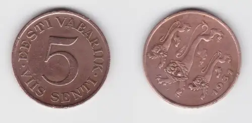 5 Senti Kupfer Münze Estland 1931 ss KM 11 (152280)