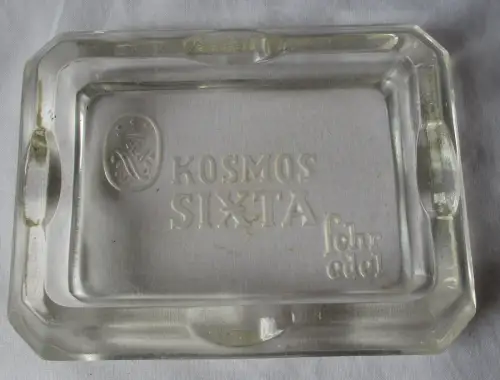 alter Reklame Glas Aschenbecher Kosmos Sixta sehr edel um 1940 (112444)