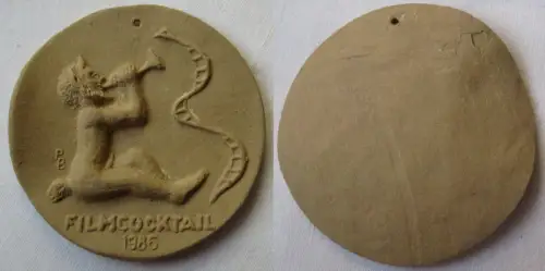 seltene DDR Keramik Medaille Filmcocktail 1986 (149243)