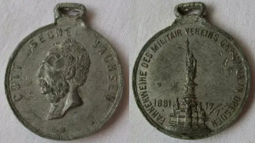 seltene Medaille Fahnenweihe Militär Verein Germania in Dresden 1881 (148208)