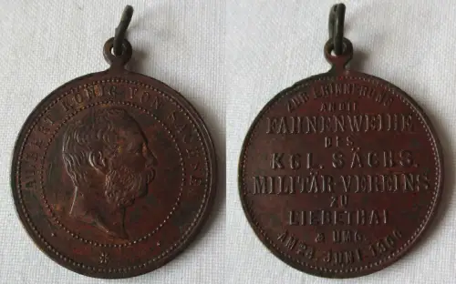 seltene Medaille Fahnenweihe des Kgl.sächs.Militär Verein Liebethal 1900(148345)