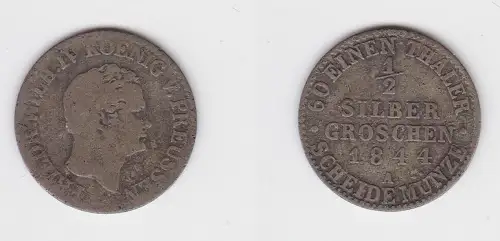 1/2 Silbergroschen Münze Preussen Wilhelm IV. 1844 A f.ss (150055)