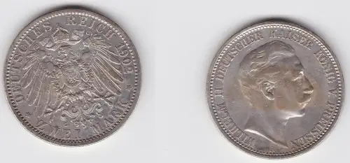 2 Mark Silbermünze Preussen Kaiser Wilhelm II 1902 Jäger 102 (150645)