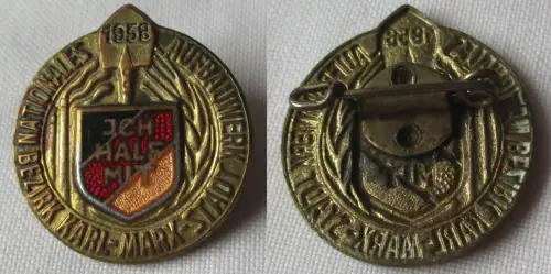 DDR Abzeichen Nationales Aufbauwerk Karl Marx Stadt Gold 1958 (108467)