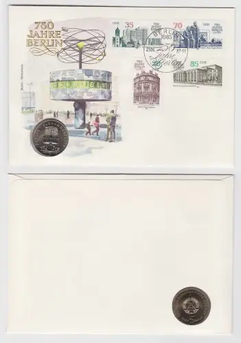 DDR Numisbrief mit 5 Mark 750 Jahre Berlin Alexanderplatz 1987 (150277)