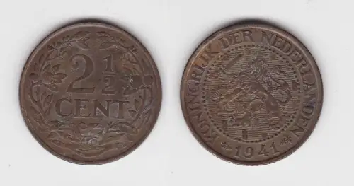 2 1/2 Cent Kupfer Münze Niederlande 1941 ss (132341)
