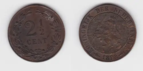 2 1/2 Cent Kupfer Münze Niederlande 1898 ss+ (134727)
