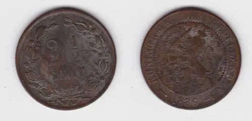 2 1/2 Cent Kupfer Münze Niederlande 1886 ss (131615)