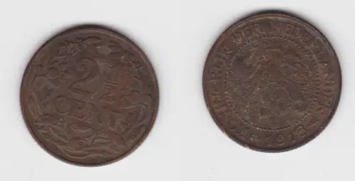 2 1/2 Cent Kupfer Münze Niederlande 1918 ss (135916)