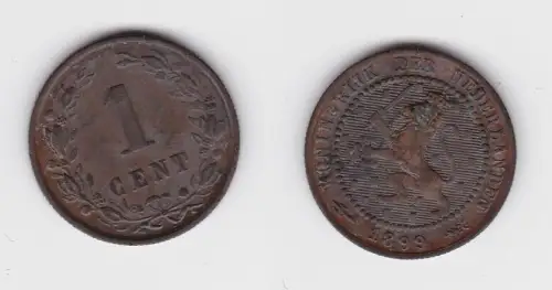 1 Cent Kupfer Münze Niederlande 1899 ss (139152)