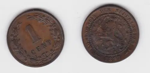 1 Cent Kupfer Münze Niederlande 1897 ss (134640)