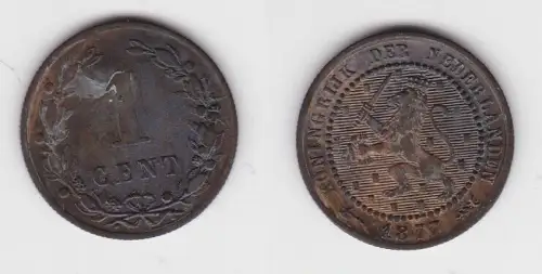 1 Cent Kupfer Münze Niederlande 1877 ss+ (135208)