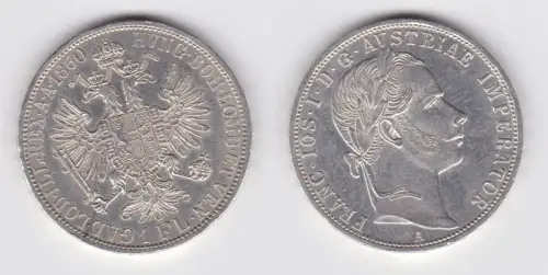 1 Gulden Silber Münze Österreich 1860 A vz+ (151162)