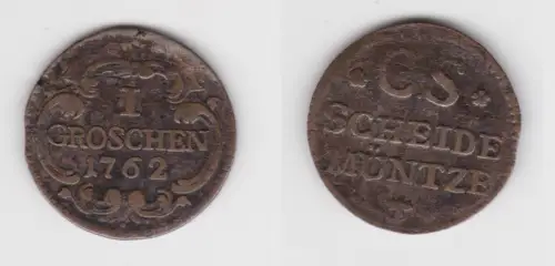 1 Groschen Silber Münze Sachsen 1762 CS ss (151420)
