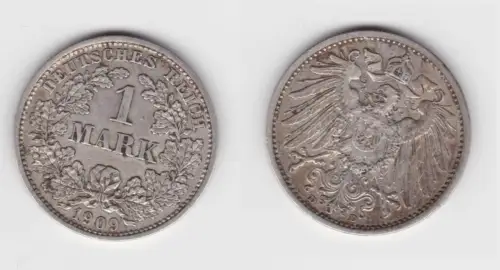 1 Mark Silber Münze Kaiserreich 1909 D, Jäger 17  (151778)