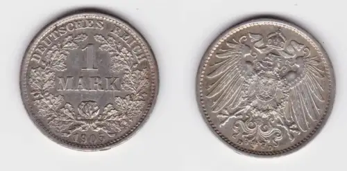 1 Mark Silber Münze Kaiserreich 1905 D (151653)