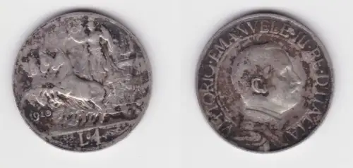 1 Lire Silber Münze Italien 1910 Quadriga (151657)