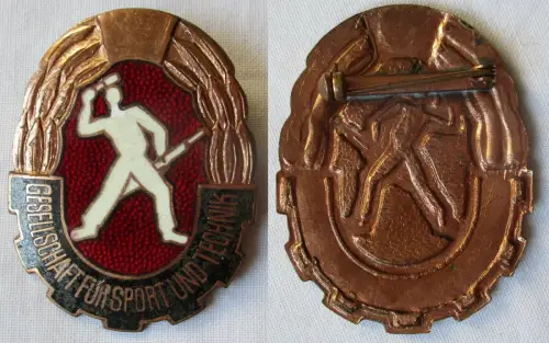 altes emailliertes DDR Mehrkampfabzeichen der GST in Bronze (117039)