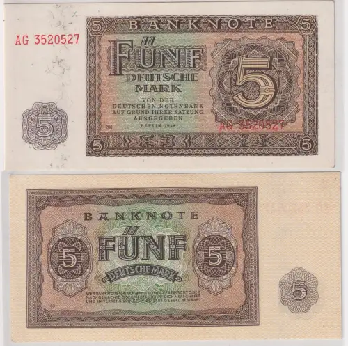5 Mark Banknote DDR Deutsche Notenbank 1948 Ro.342d (126639)