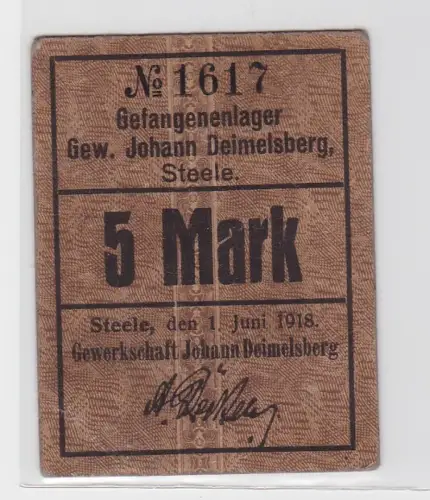 5 Mark Banknote Gefangenenlager Steele 1.Juni 1918 (130417)