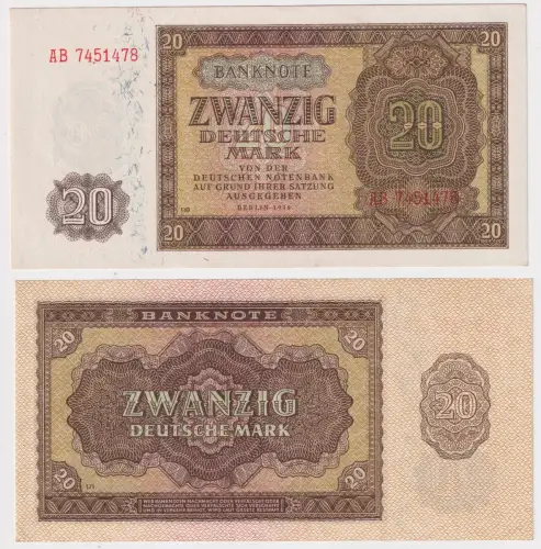 20 Mark Banknote DDR Deutsche Notenbank 1948 Ro.344d (131216)