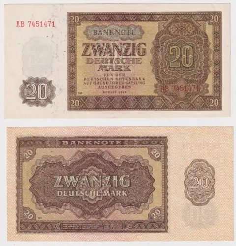 20 Mark Banknote DDR Deutsche Notenbank 1948 Ro.344d (134001)