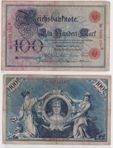 100 Mark Banknote Deutsches Kaiserreich 17. April 1903 (138222)