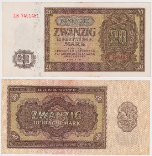 20 Mark Banknote DDR Deutsche Notenbank 1948 Ro.344d (132638)