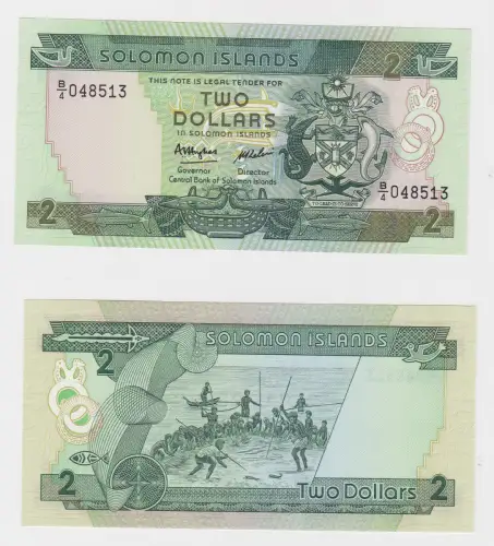 2 Dollars Banknote Solomon Islands bankfrisch UNC (130100)