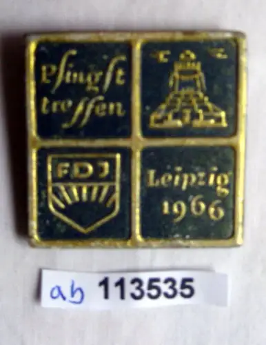 seltenes DDR Papp Abzeichen FDJ Pfingsttreffen Leipzig 1966 (113535)
