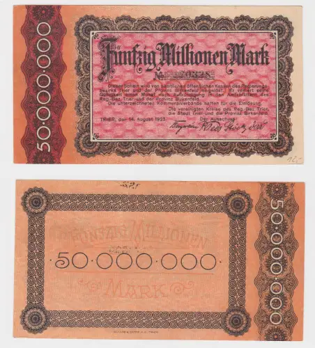 50 Millionen Mark Banknote Stadt Trier 14.8.1923 (130256)