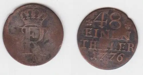 1/48 Taler Silber Münze Preussen Friedrich II 1776 A (138640)