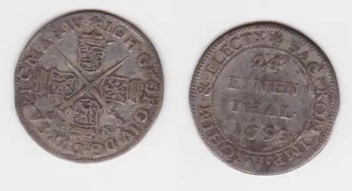 1/24 Taler Silber Münze Sachsen 1693 IK (133317)