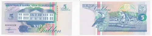 5 Gulden Banknote Suriname 1991 bankfrisch UNC (129091)