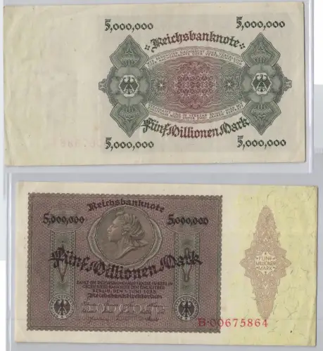 5 Millionen Mark Banknote Deutsches Reich Berlin 1. Juni 1923 Ro. 88 (129175)