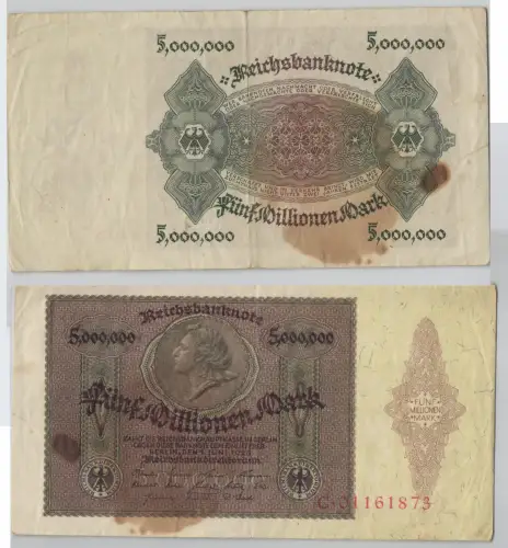 5 Millionen Mark Banknote 1.Juni 1923 Rosenberg 88  (129084)